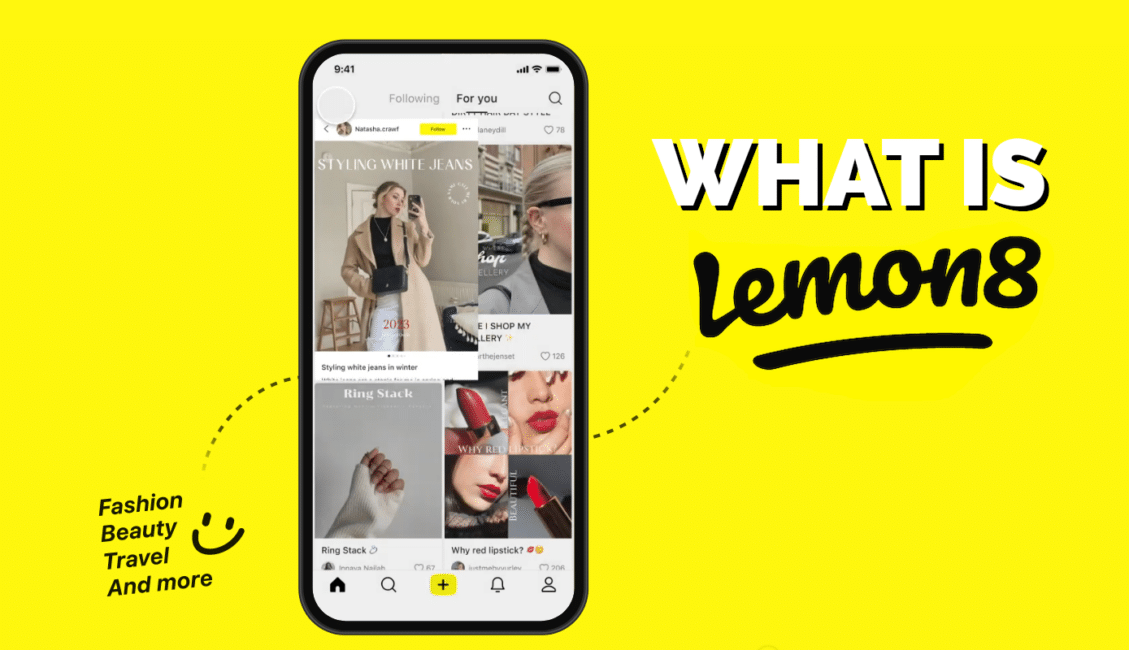 What is Lemon8 over a yellow background